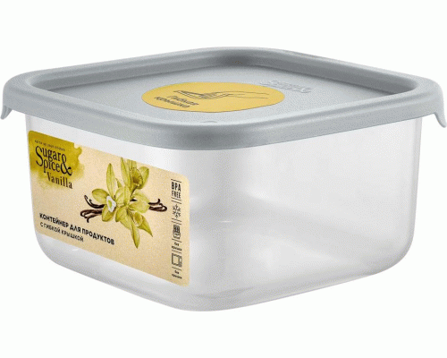 Контейнер для продуктов 0,4л с гибкой крышкой, квадратный Sugar&Spice Vanilla трюфель (316 114)