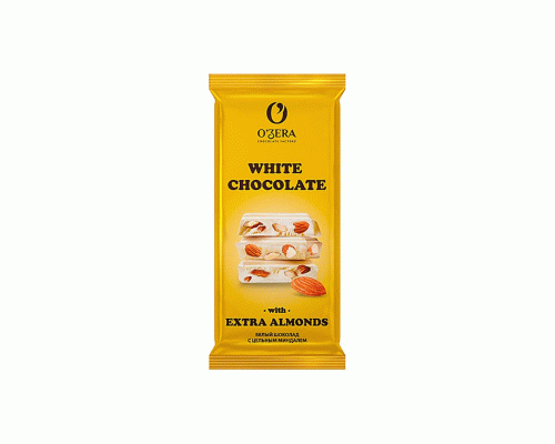 Шоколад белый OZera с цельным миндалем White&Extra Almond 90г (317 216)
