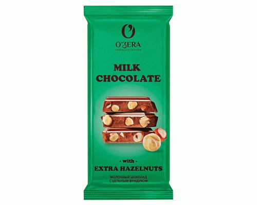 Шоколад молочный OZera Milk&Extra Hazelnut 90г (317 219)