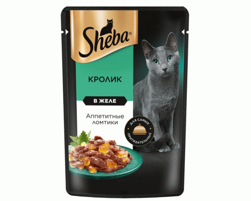 Шеба Плежер 75г для взрослых кошек кролик в желе (315 160)