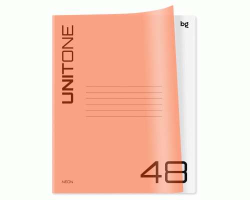 Тетрадь 48л кл. BG UniTone. Neon оранжевая /Т5ск48_пл 12473/ (318 175)