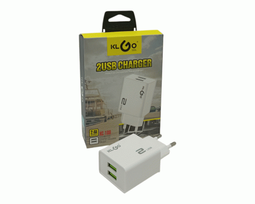 Сетевой адаптер белый 2USB KLGO (317 826)