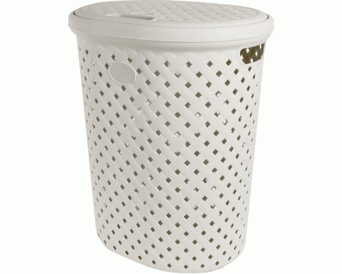 Корзина для белья 42л 41,5*33*51см Plast Team Rattan молочный туман (318 771)