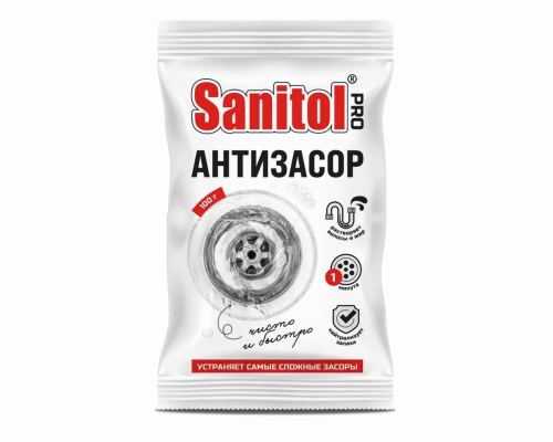 Средство для прочистки труб Sanitol  100г Антизасор (318 949)