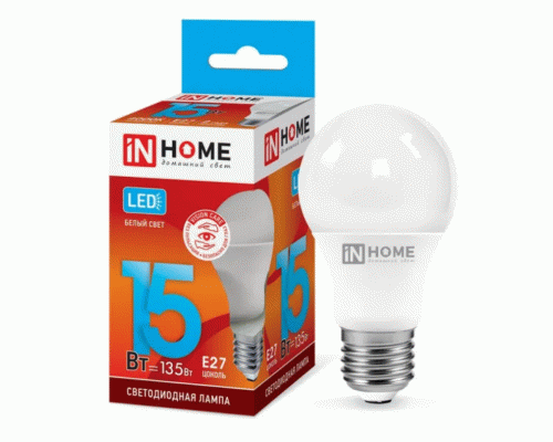 Лампа светодиодная In Home 15Вт 230В Е27 4000К 1430Лм LED-A60-VC (319 142)