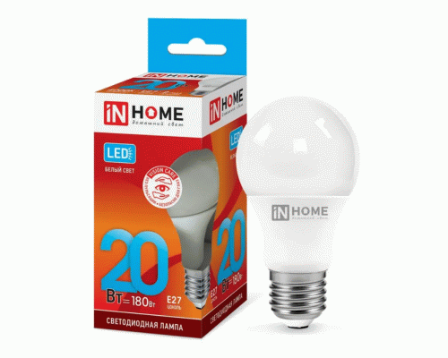 Лампа светодиодная In Home 20Вт 230В Е27 4000К 1900Лм LED-A60-VC (319 143)