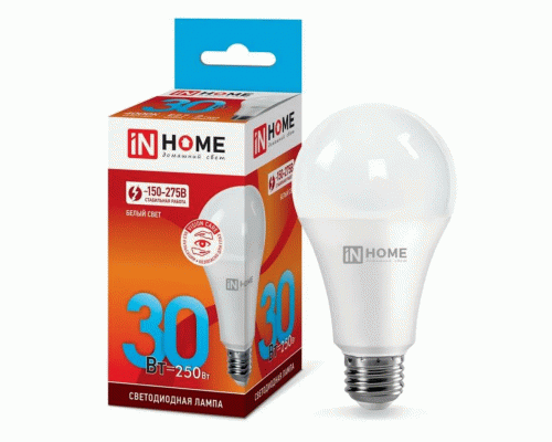 Лампа светодиодная In Home 30Вт 230В Е27 4000К 2850Лм LED-A70-VC (319 144)