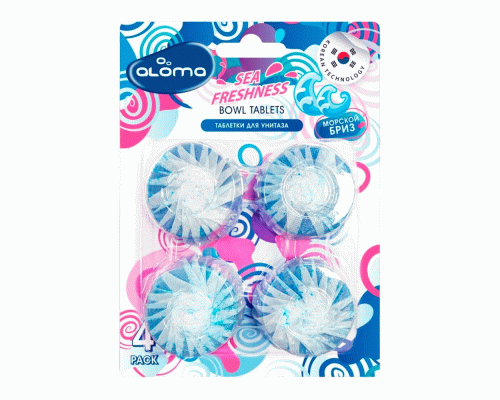 Чистящие таблетки для унитаза Aloma 4шт*50г Морской бриз (319 196)