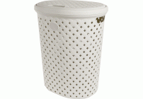 Корзина для белья 42л 41,5*33*51см Plast Team Rattan молочный туман (318 771)