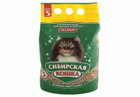 Наполнитель впитывающий Сибирская кошка 5л древесный, лесной (239 527)